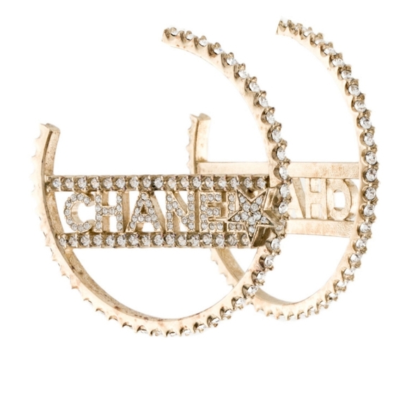 CHANEL Gold Plated.Hoop Earrings - Picture 5 of 17